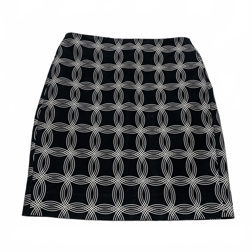 Banana Republic Womens Size 0 Black White Geometric Pattern Mini Skirt W26