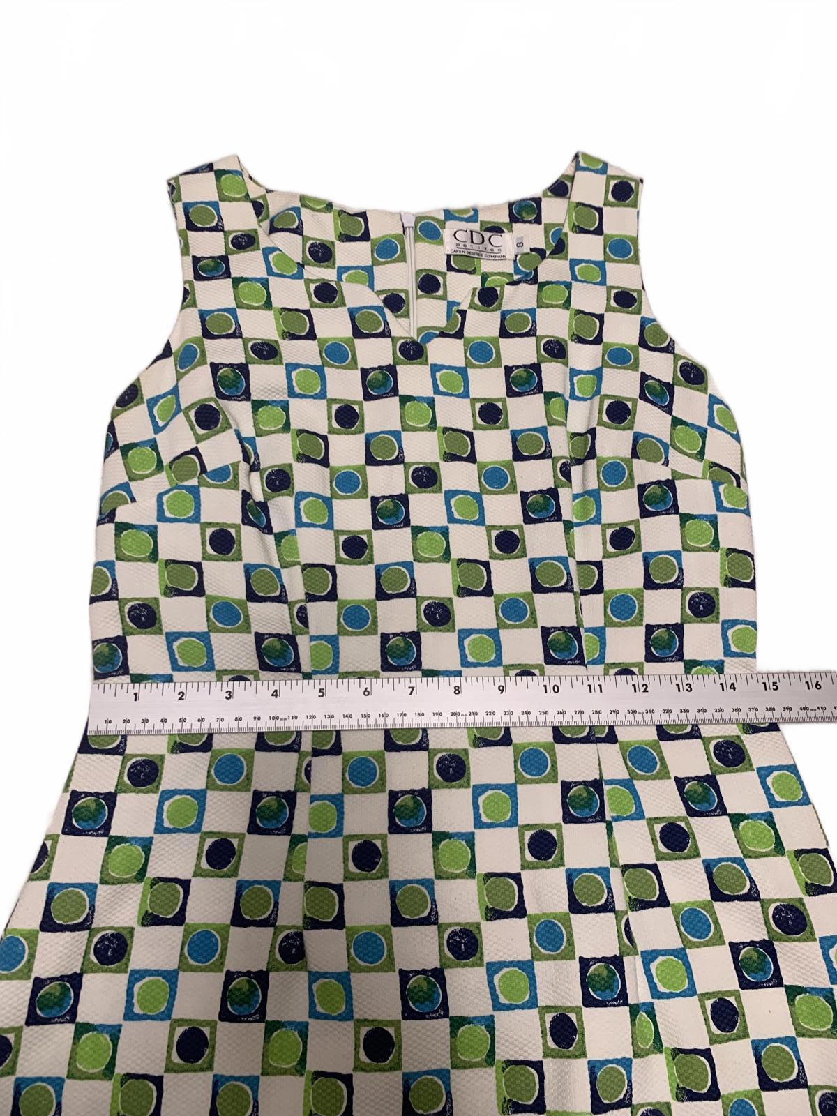 CDC Petites Geometric  Sleeveless Sz 8P A-Line Dress Summer- Ready Made in USA