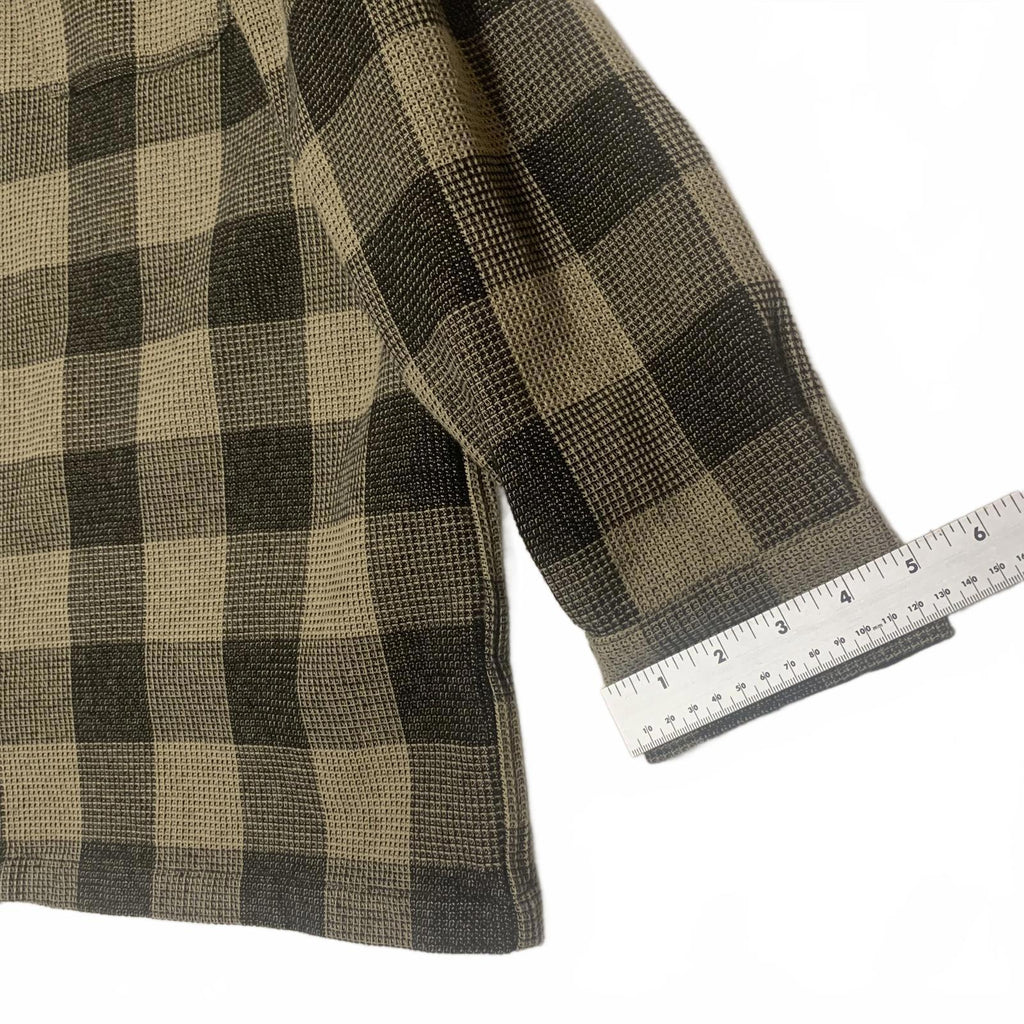 GAP Men's Size XL Tall Olive Black Buffalo Plaid Standard Fit Button-Up Shirt