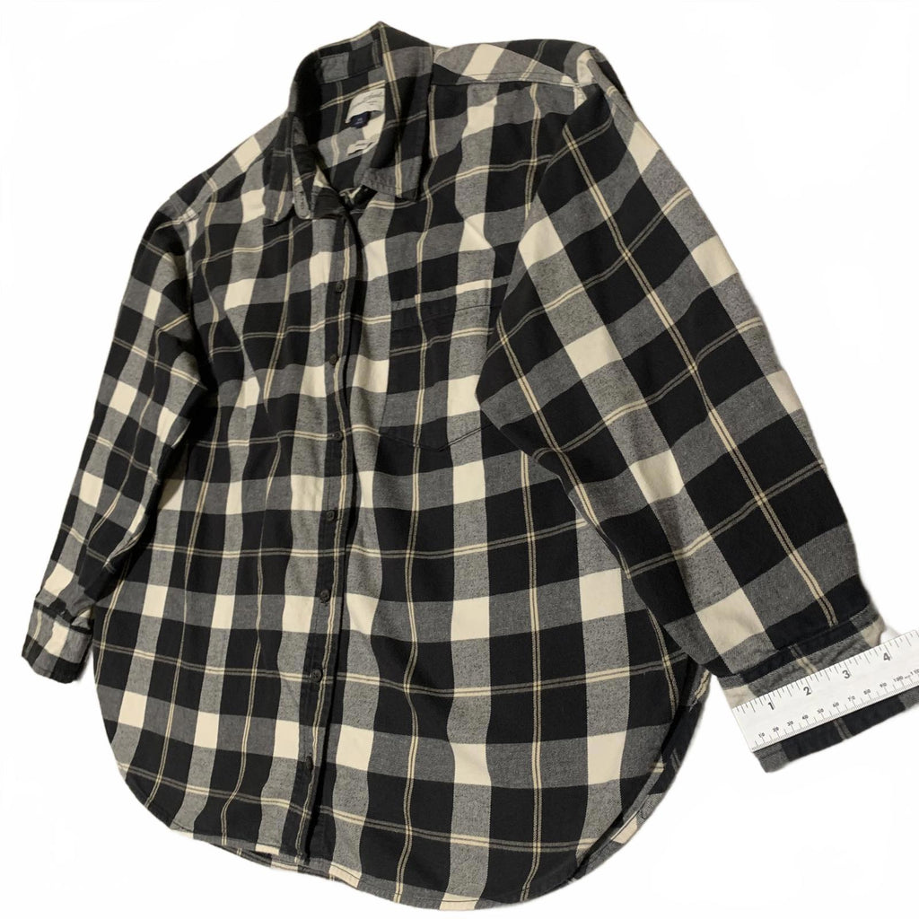 Universal Thread Men's Oversized Size XXL Black White Plaid Casual Shirt
