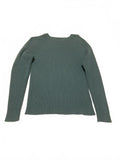 VTG 90s Lands’ End Sweater Men’s M 38 40 Green Ribbed Knit Crewneck Made in USA