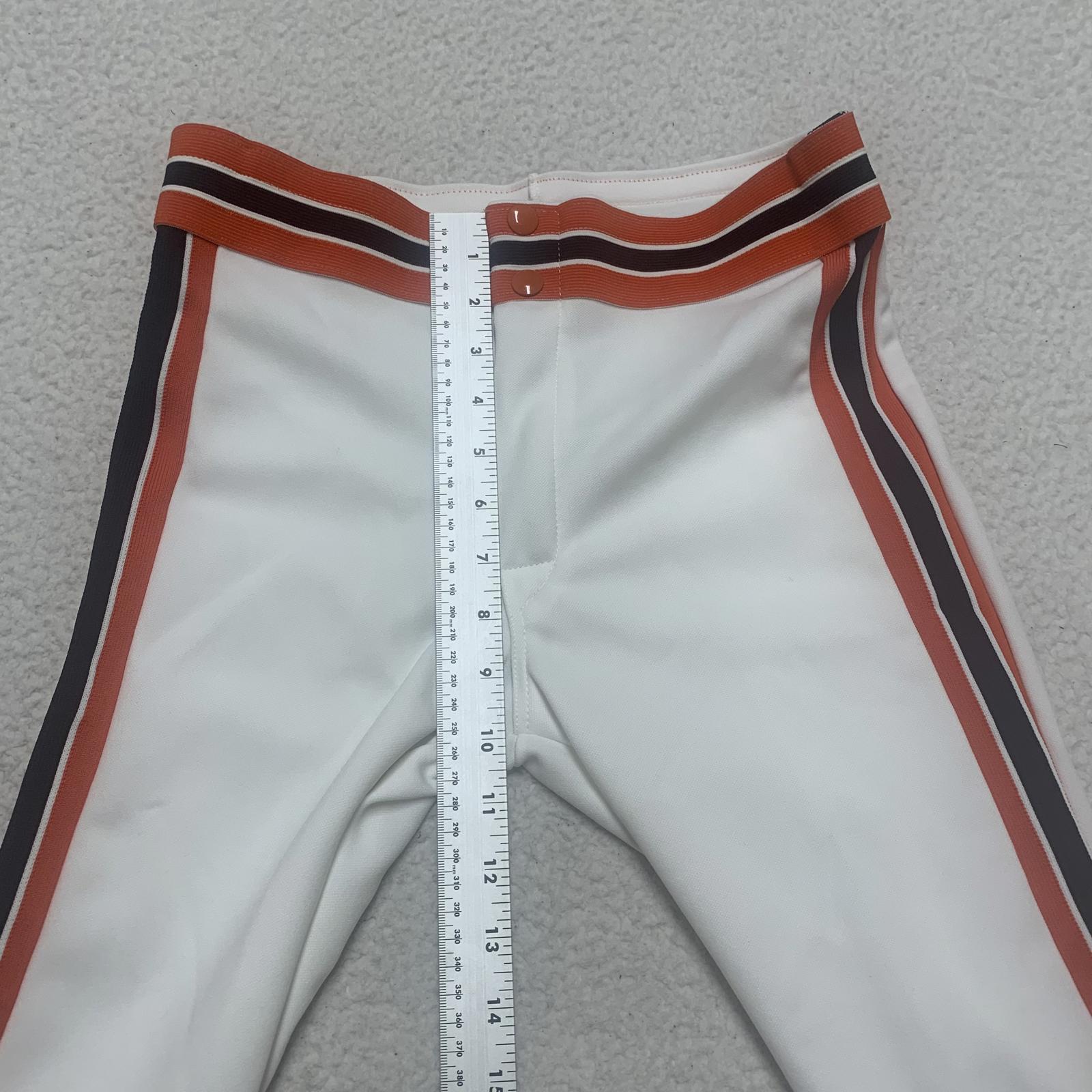 VTG 80s Rawlings Boy Sz Youth L White Track Pants Stripes Orange Black USA