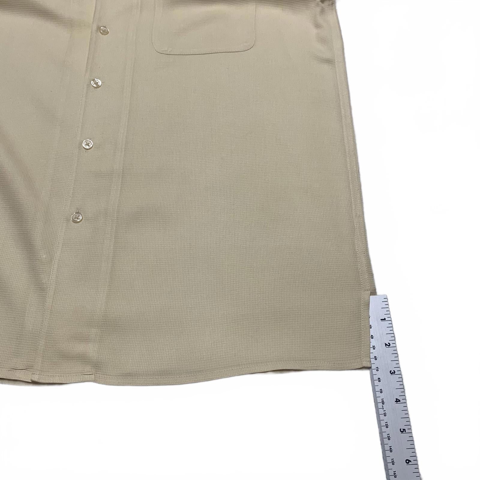 Jos. A. Bank Large Silk  Shirt Light Beige Short  Sleeves