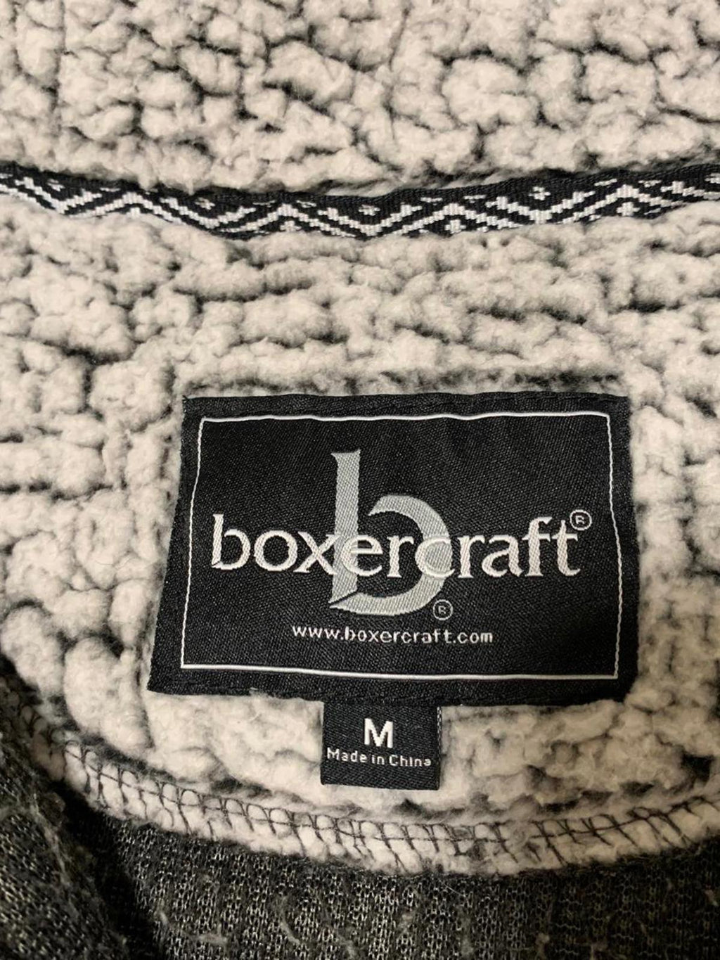 Boxercraft Men's Size M Gray Sherpa Fleece Quarter-Zip Pullover Jacket