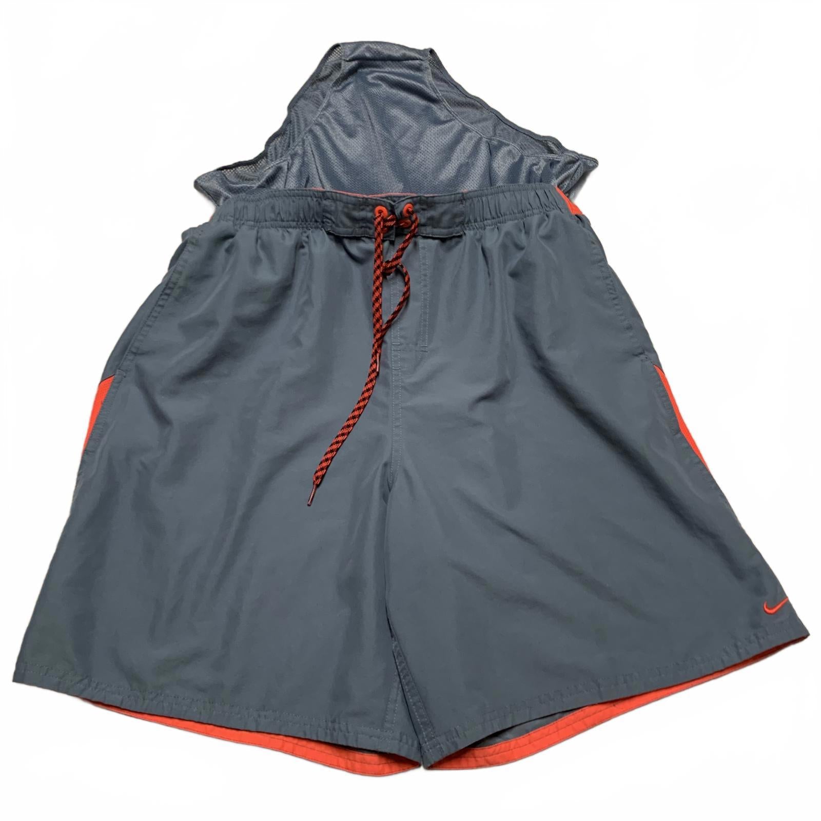 Nike Men's Sz XL Gray & Orange Swim Shorts