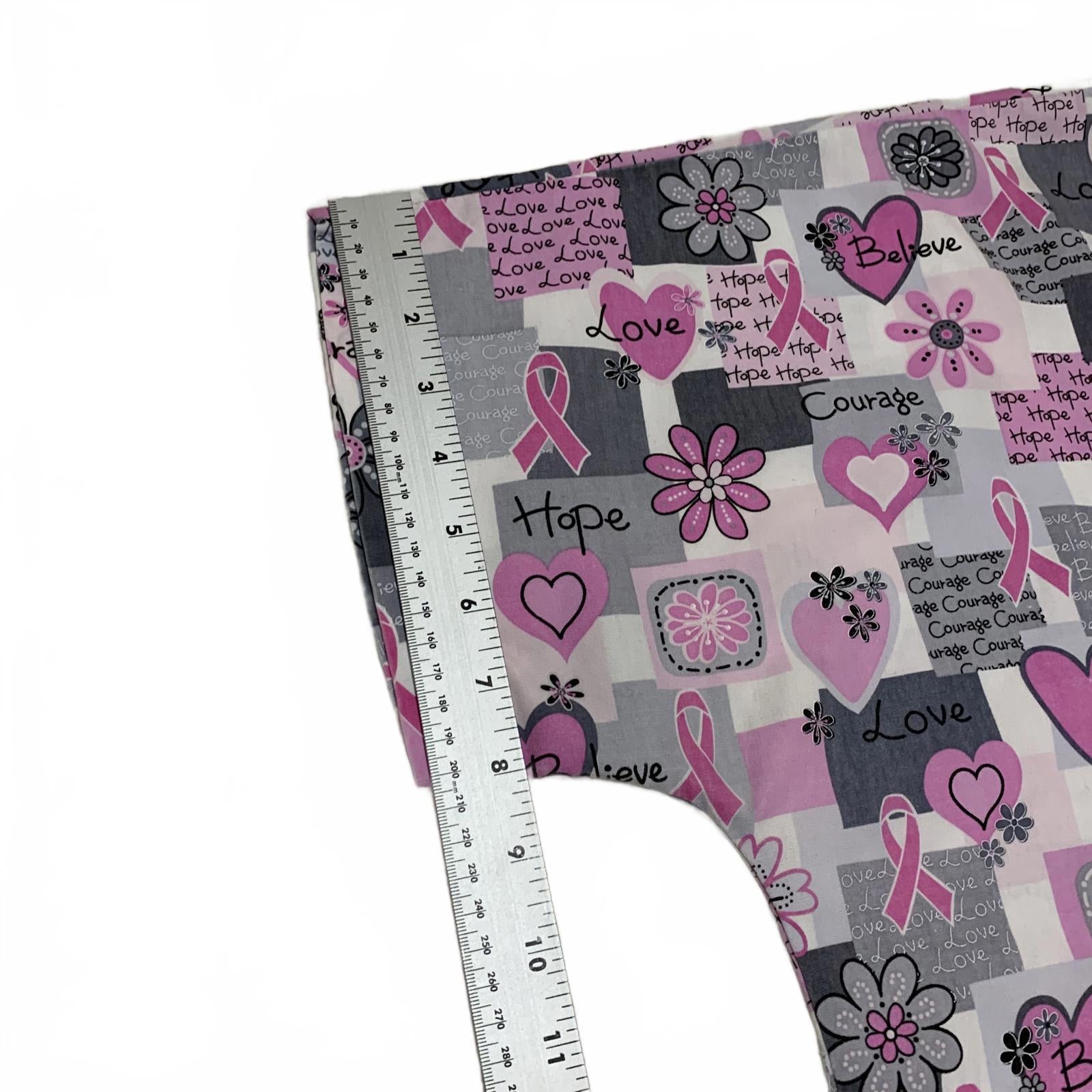 HQ Scrub High Quality Basic Women's L/XL Pink Ribbon Breast Cancer Awareness