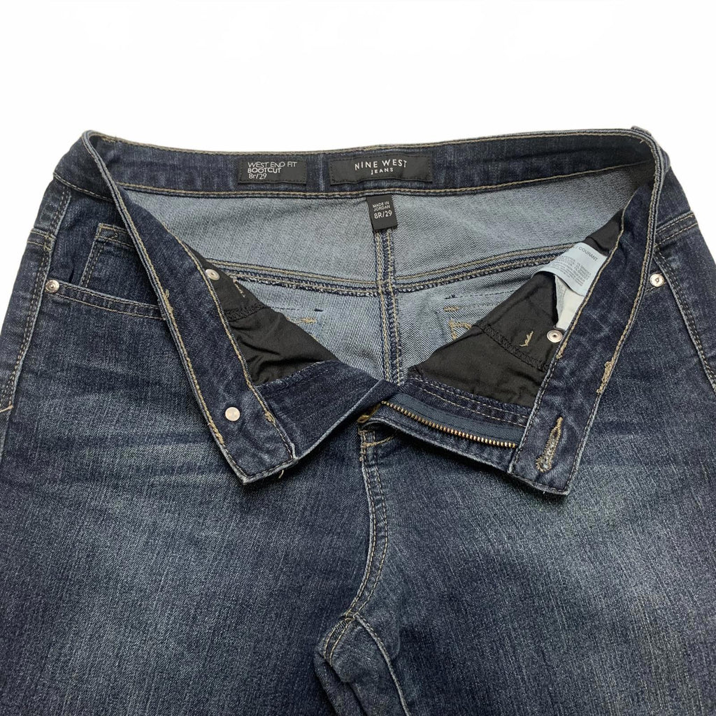 Nine West Women's Size 8R Blue Dark Wash Boot Cut Jeans 32 x 29