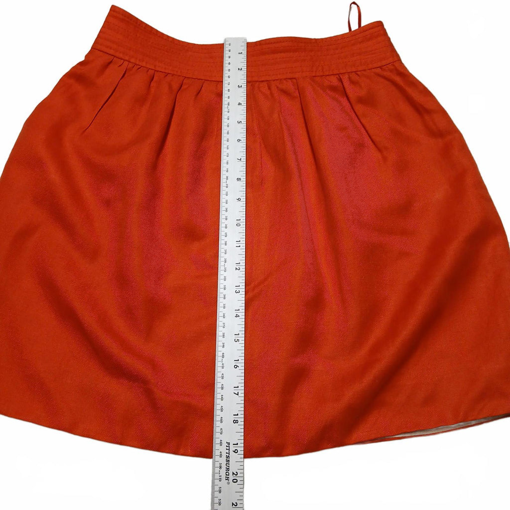J. Crew Womens Size 4 Orange Button-Front Skirt Pockets W30.5