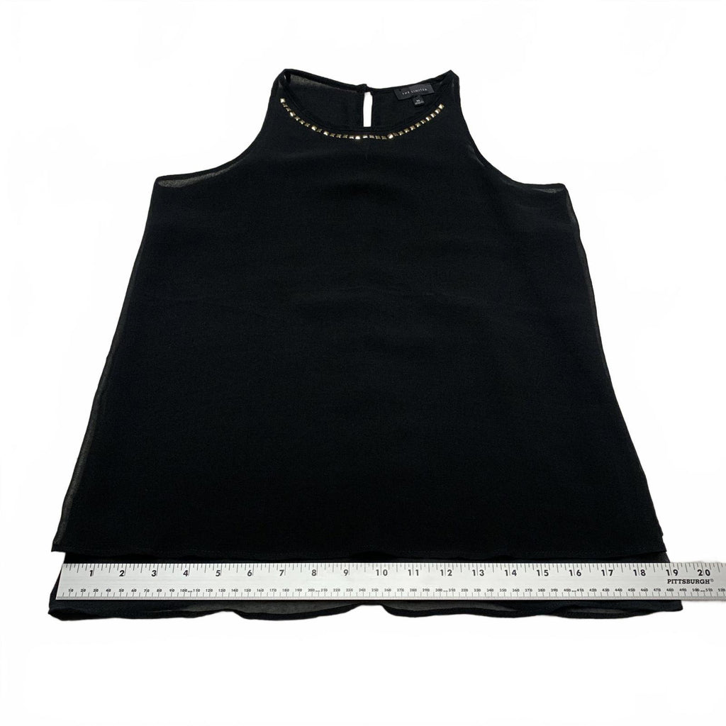The Limited Womens Size XSmall Black Sleeveless  Blouse Studded Neckline