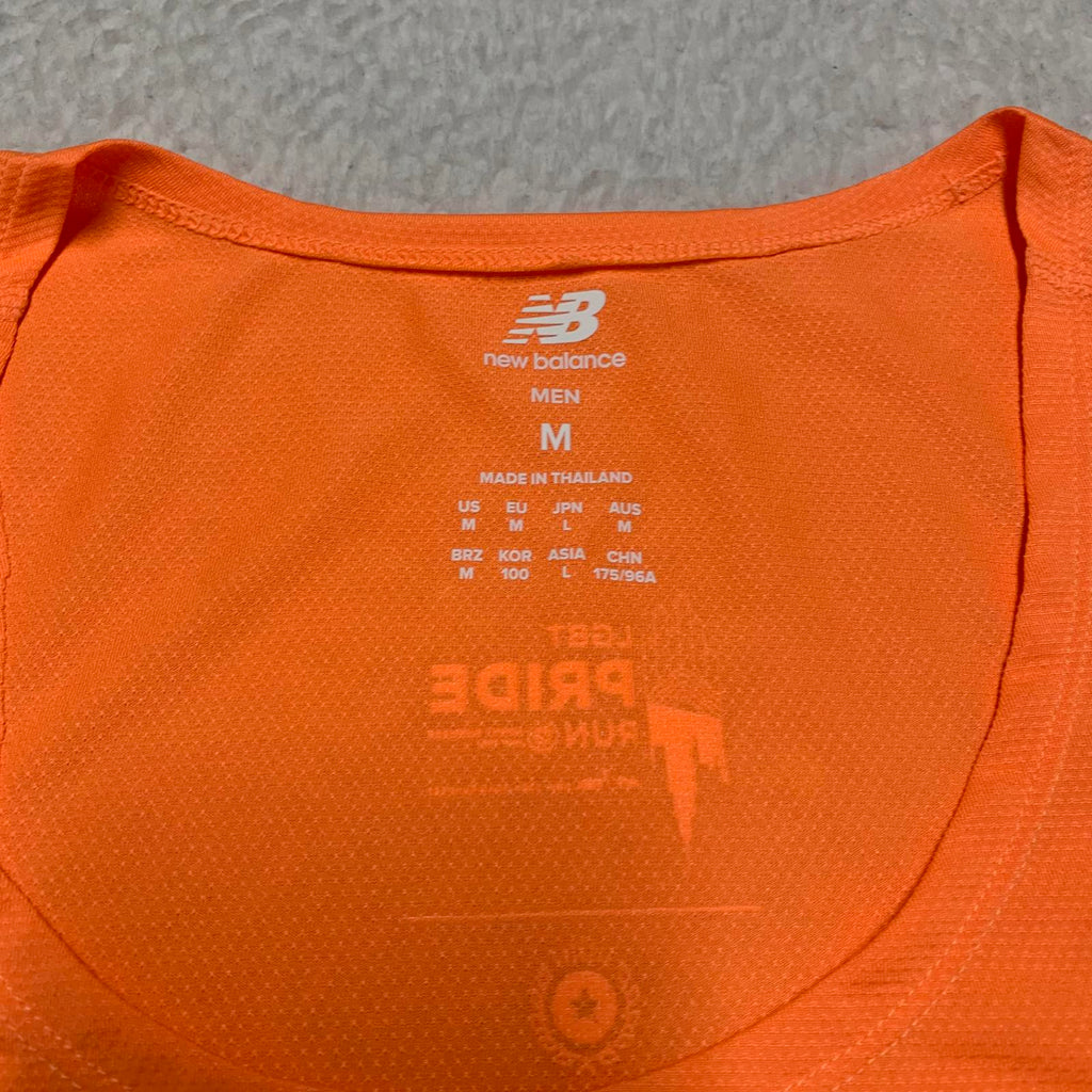 New Balance Men's Medium Orange LGBT Pride Run Tank Top NY 2024