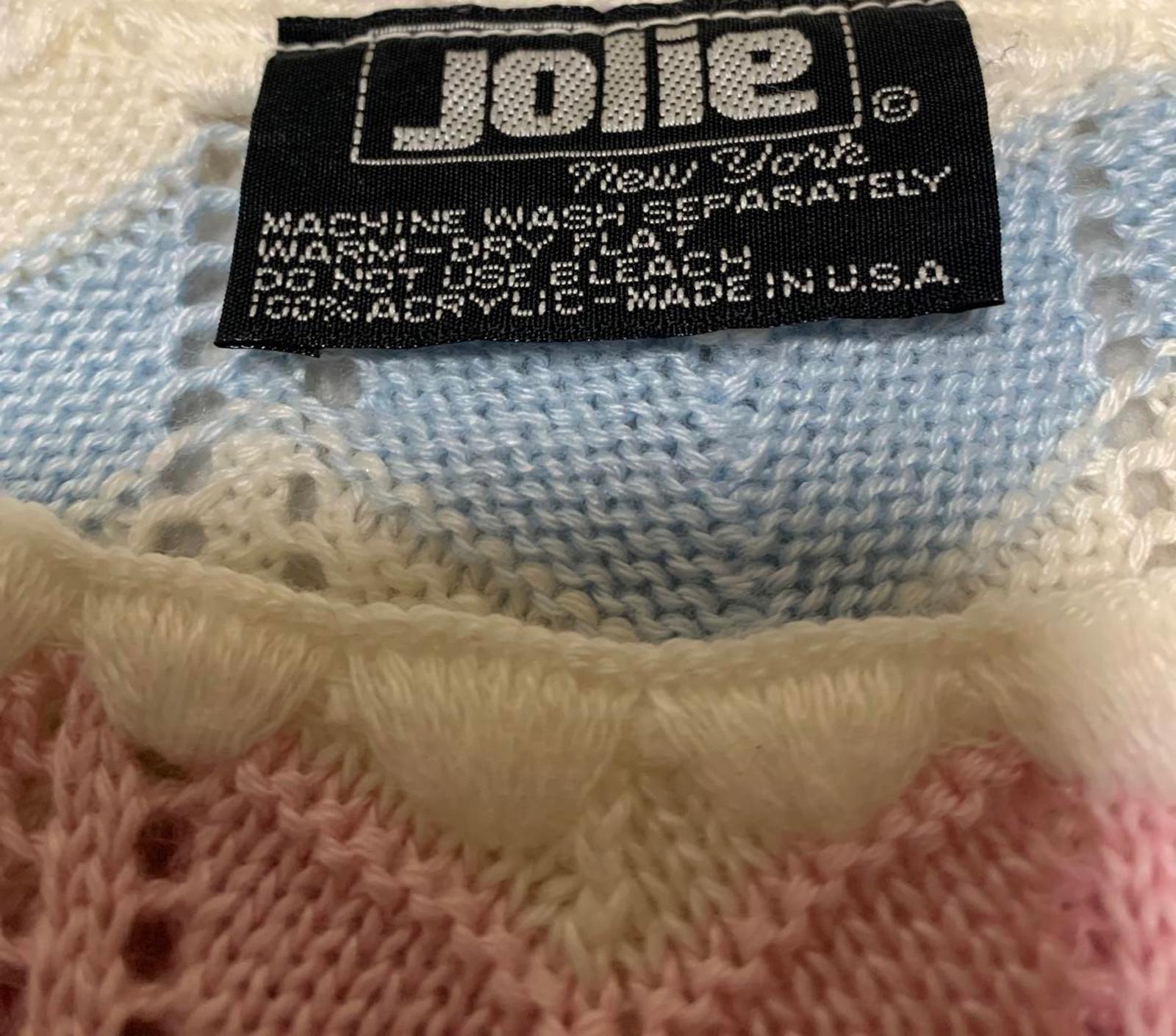 Vintage 80s Jolie New York Women's Pastel  Sweater Vest Chevron Pattern