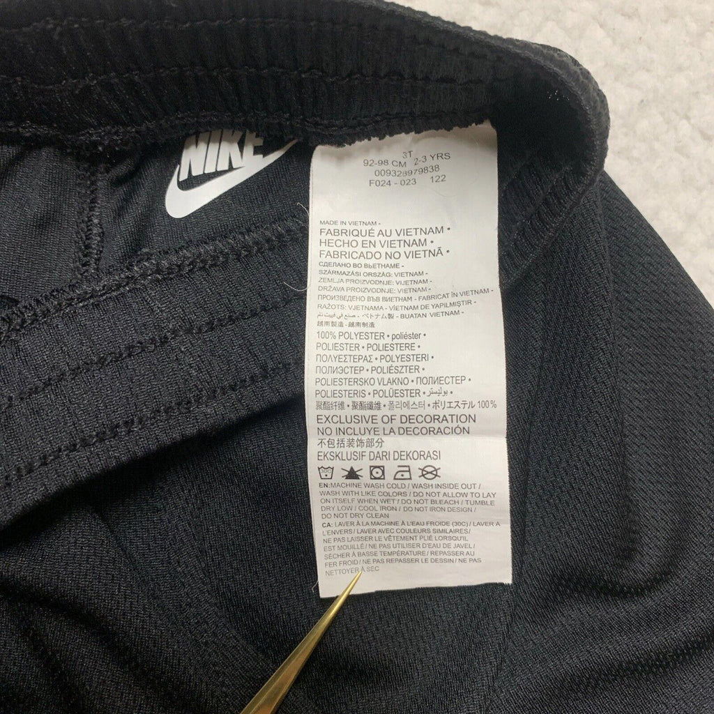 Nike Boys 3T (2/3 Yrs) Black Shorts Jersey Stretch Toddler Pants