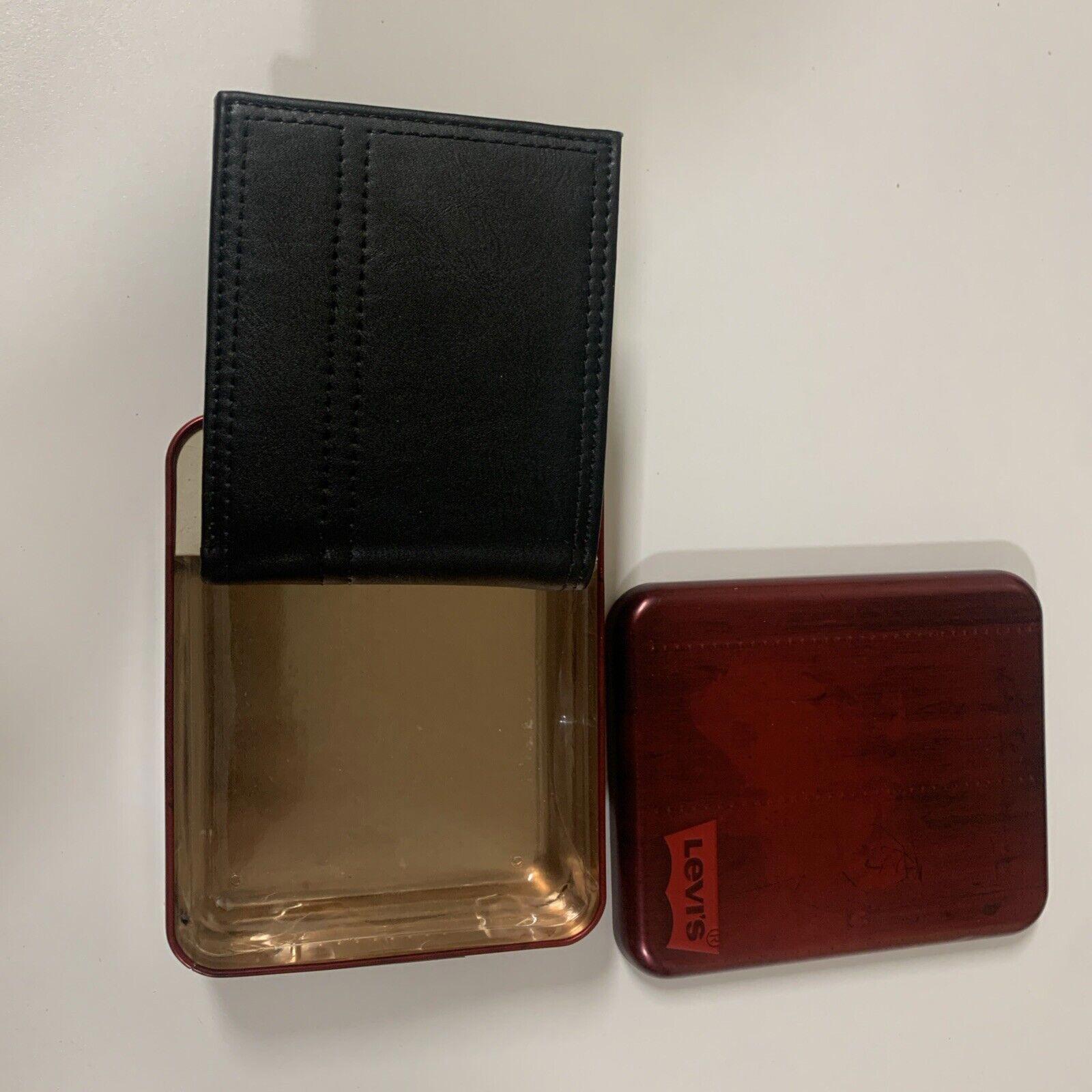 Levi's Men's Black Wallet RFID Identity Theft Protection Stitched