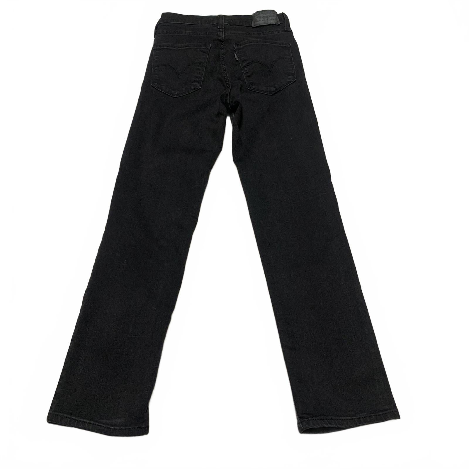 Levi's 724 Women's Size 24 Black High Rise Straight Crop Leg Jeans 23.5x 24L