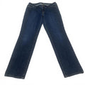 Eddie Bauer Womens Size 10 Dark Wash Blue Slim Straight Curvy Jeans W31 X 29.5L