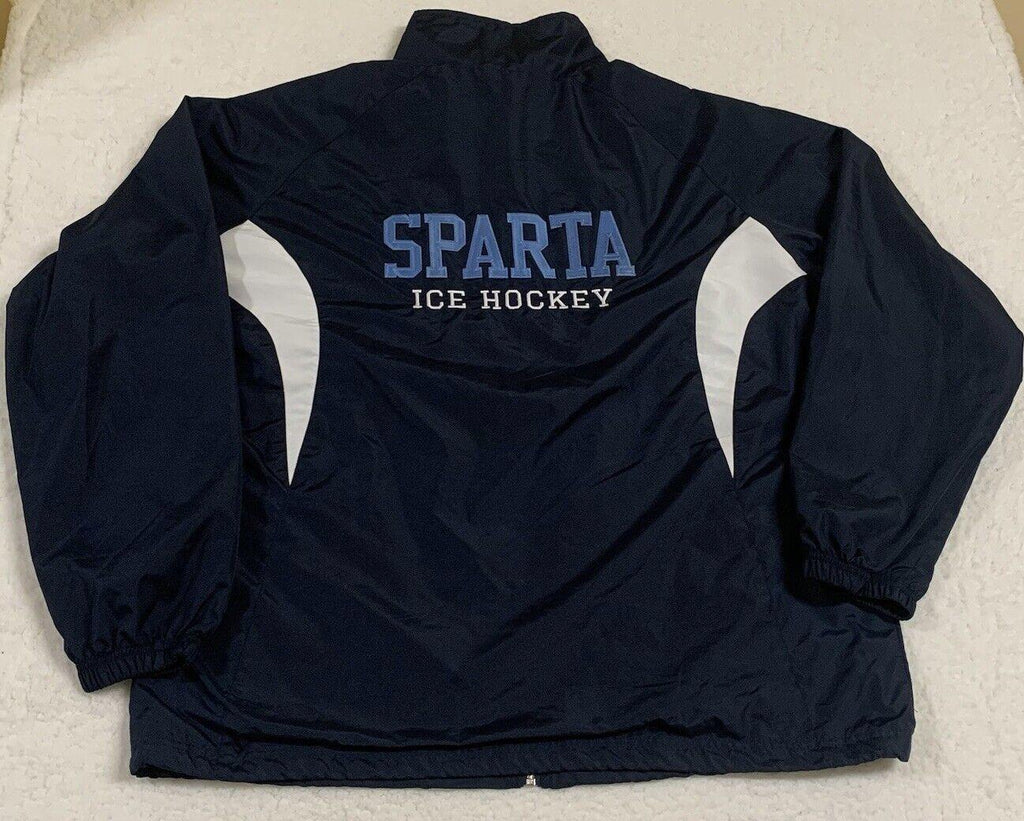 Holloway Lined Jacket Windbreaker Men's L Navy Sparta Ice Hockey Full Zip Up