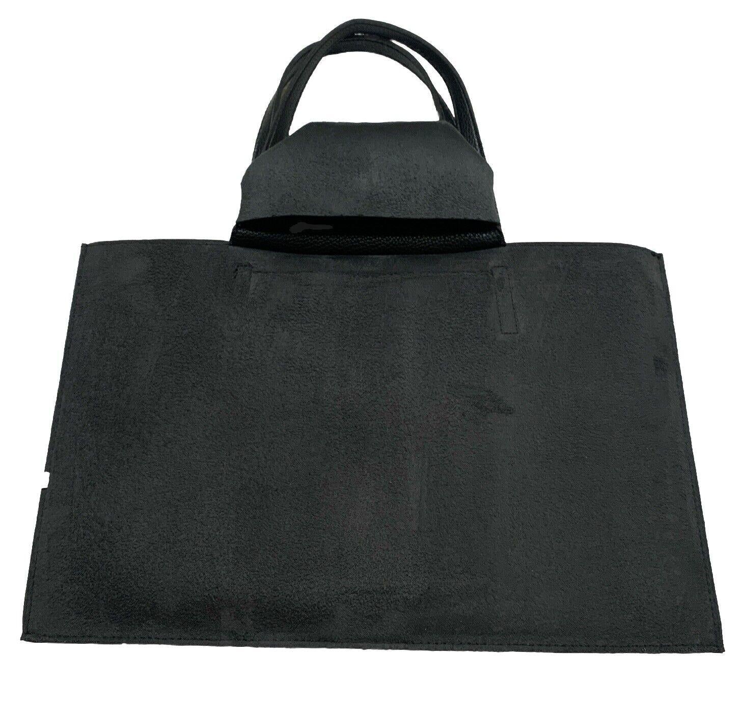 Vince Camuto Women’s Black Gray Stripe Pebbled Soft Vegan Leather Tote Bag