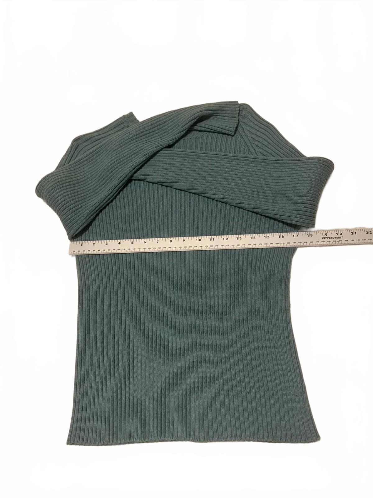 VTG 90s Lands’ End Sweater Men’s M 38 40 Green Ribbed Knit Crewneck Made in USA