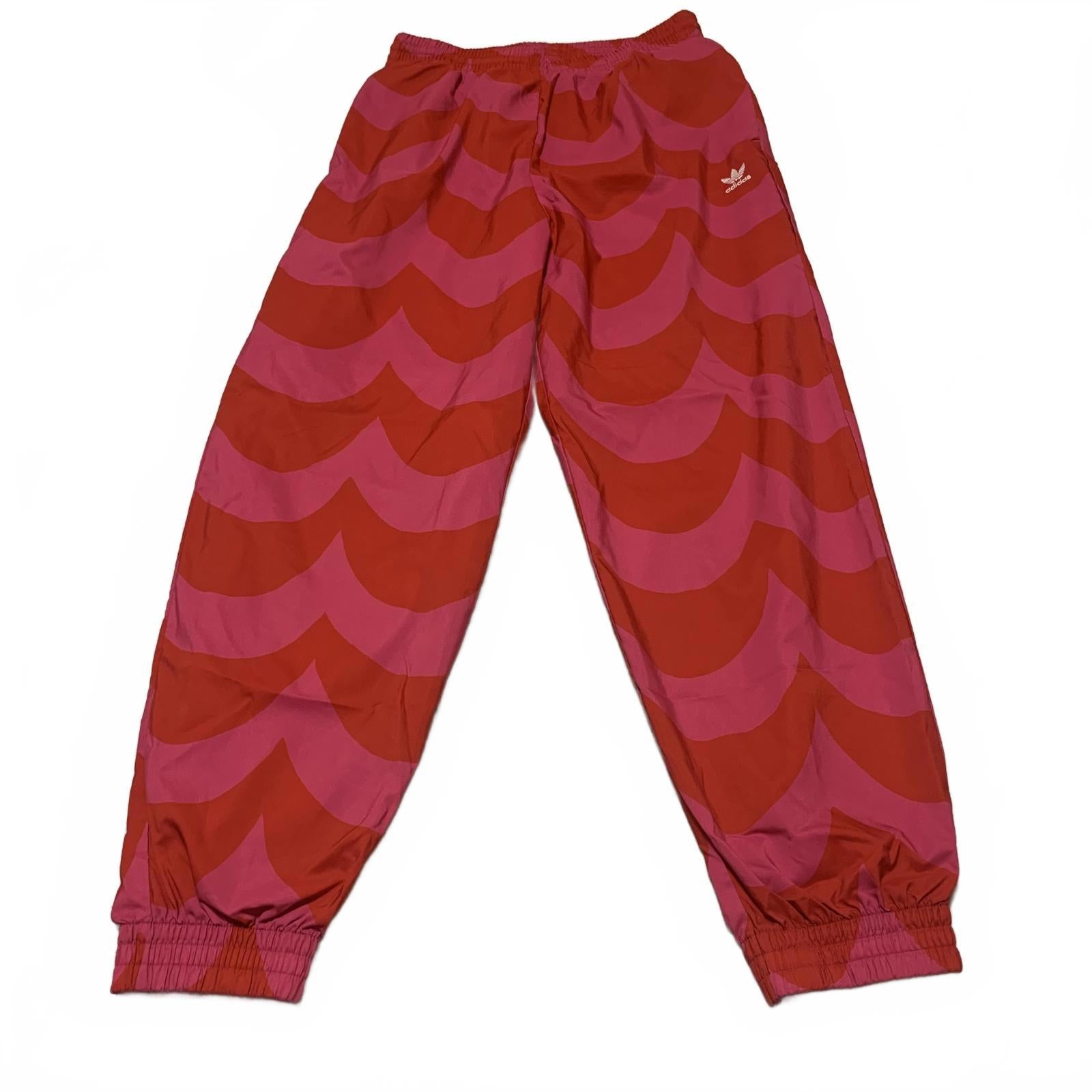 Adidas Marimekko Primegreen Womens Size 8-10 Estimated Red Fuchsian Track Pants