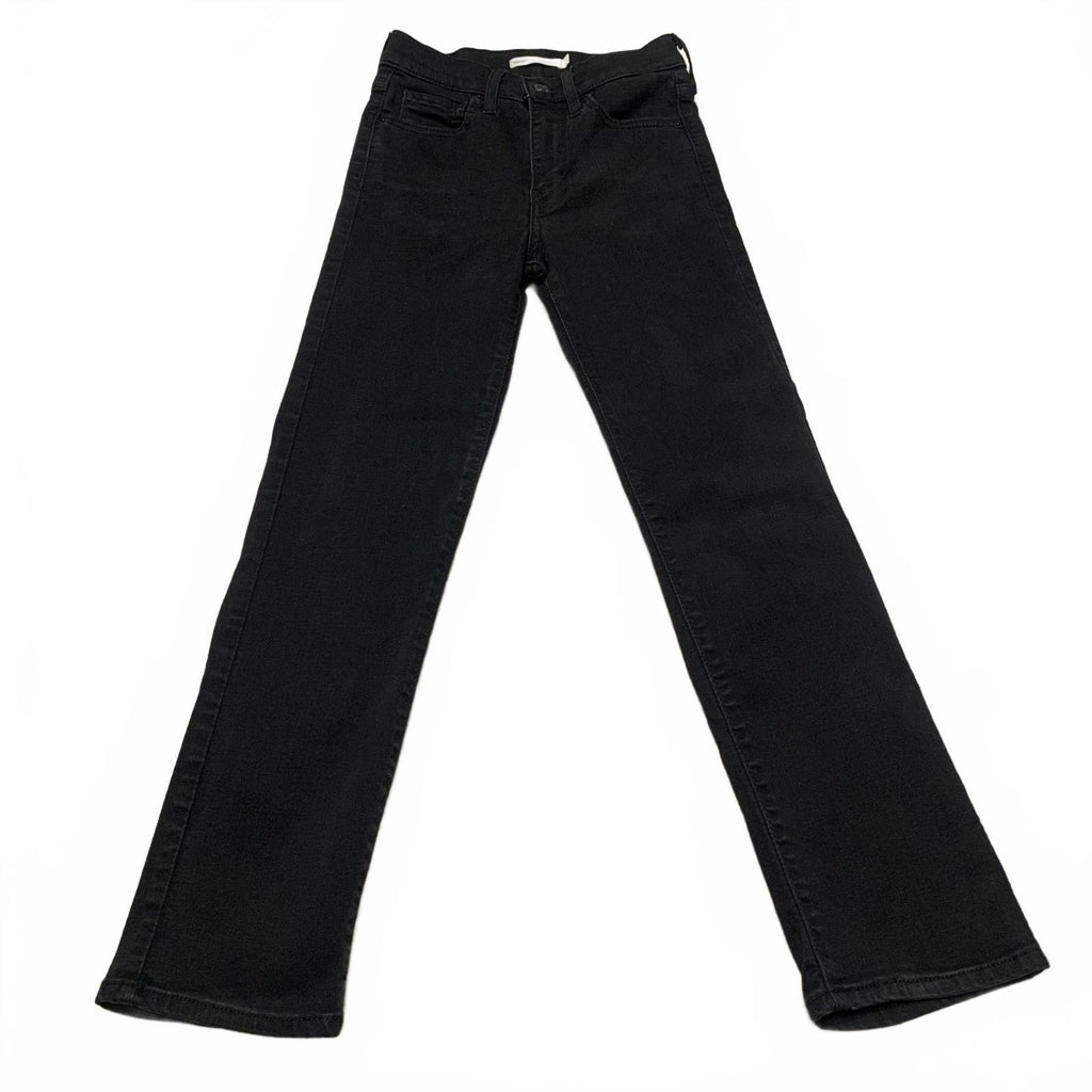 Levi's 724 Women's Size 24 Black High Rise Straight Crop Leg Jeans 23.5x 24L