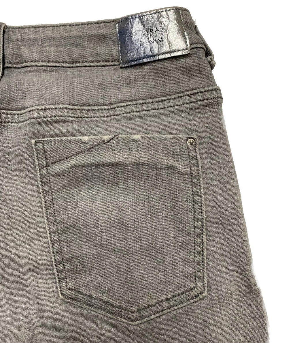 Zara Women's Size 6 Gray Light Wash Skinny Distressed Jeans