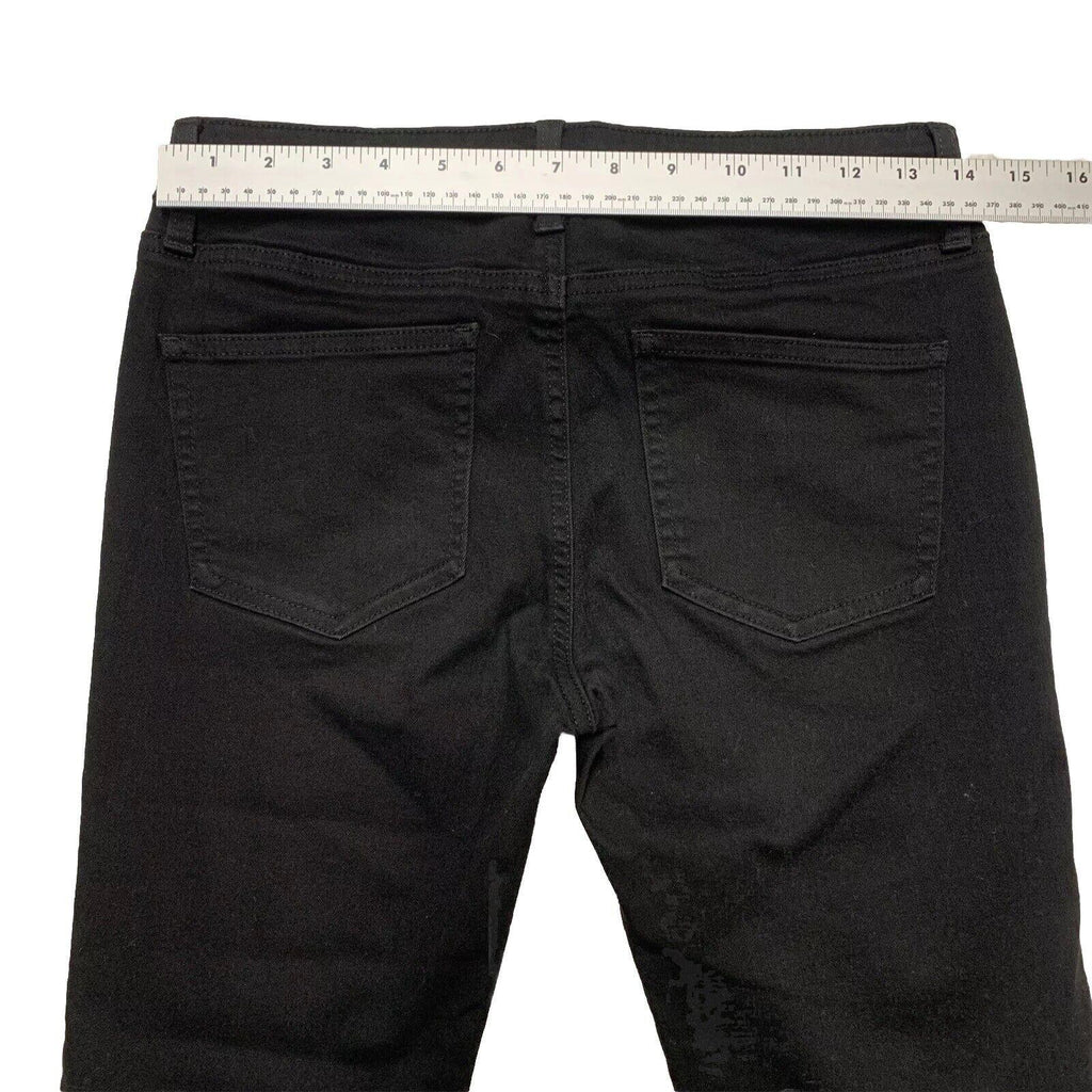 Uniqlo Men's Size 27x 26.75 Black Skinny Jeans Mid Rise Denim Cotton Blend