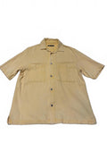 Zara Mens Size Medium Yellow Short Sleeve Button-Up Shirt
