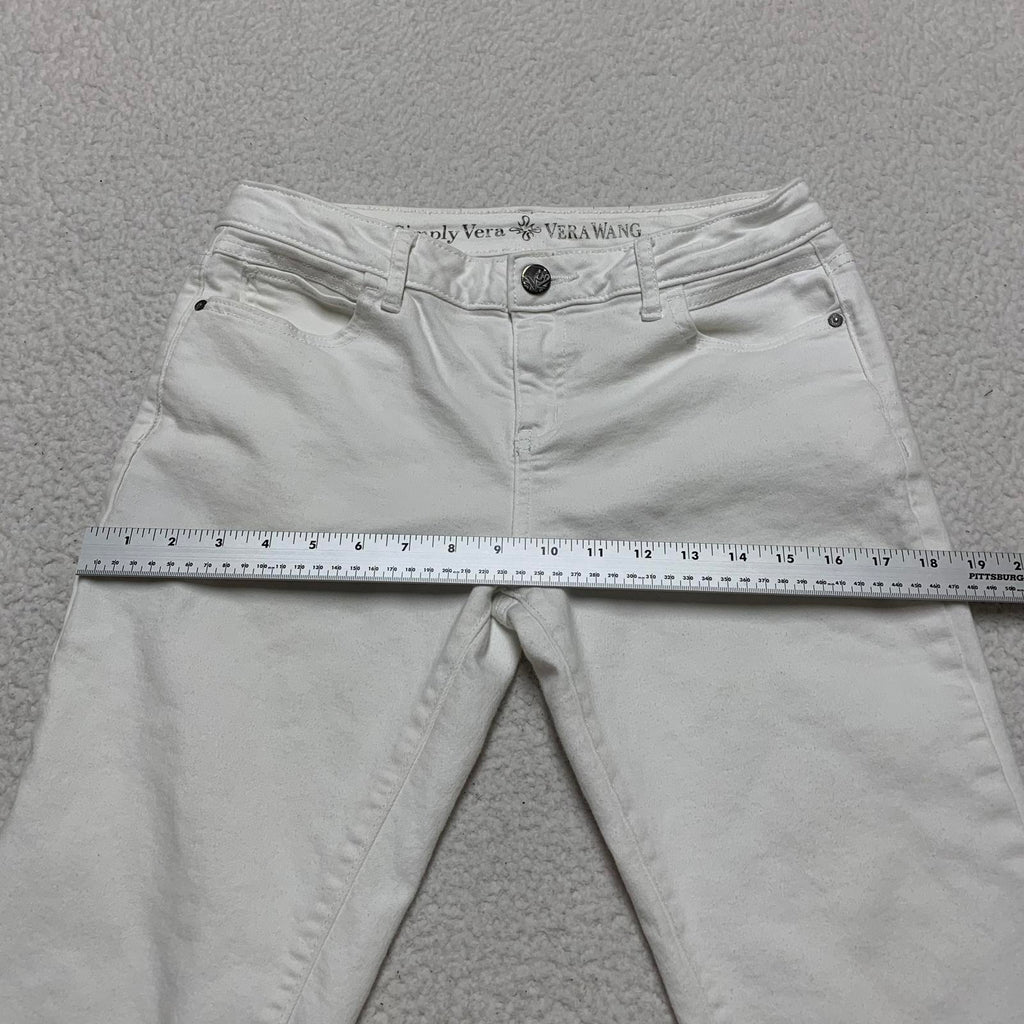 Simply Vera Vera Wang Womens Size 4 White Capri Pants