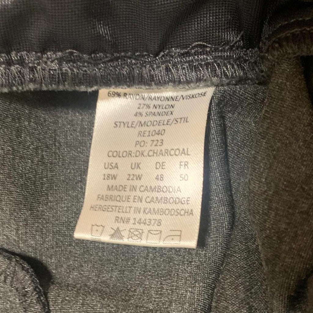 Rekucci Women's Size 18W Dark Gray Casual W40x29.5 Pants