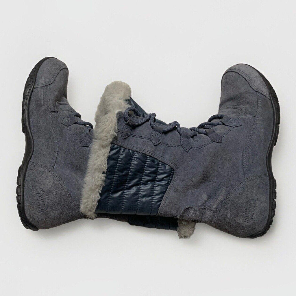The North Face Women’s Sz 10 Gray Suede Faux Fur Prima Loft Winter Boots