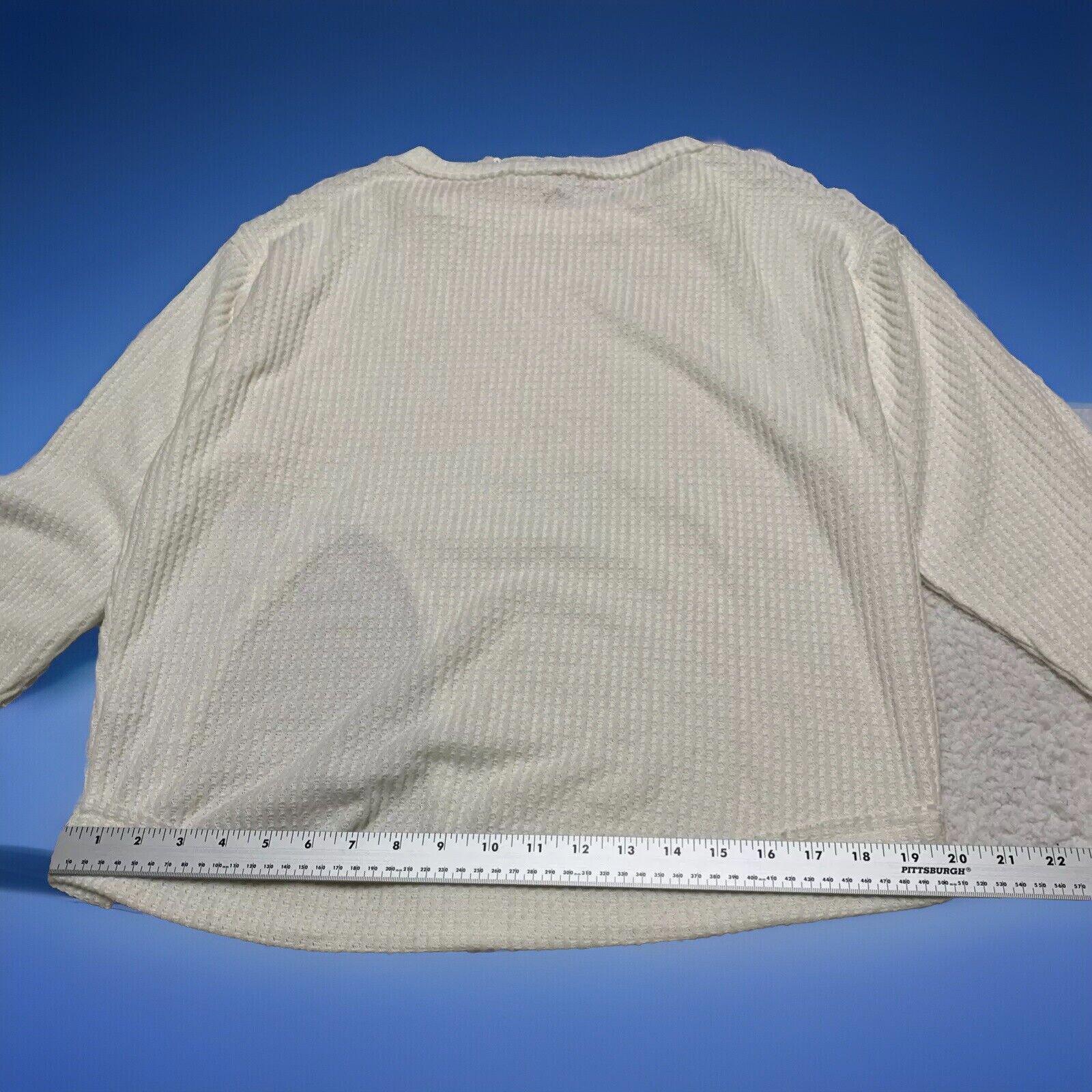 Out From Under UO Women XS  Ivory Oversized Waffle Knit Layering Top Slit