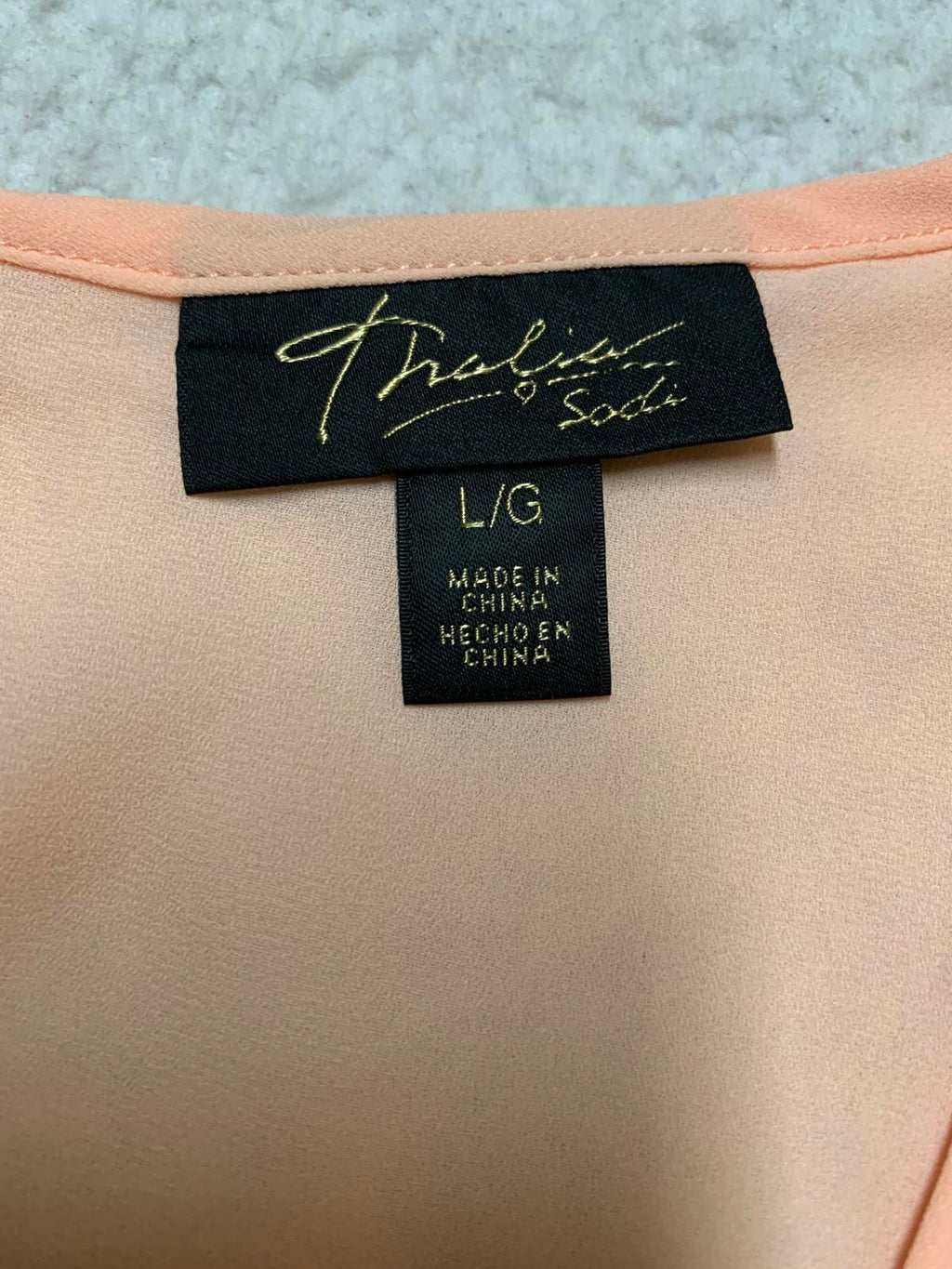 Thalia Sodi Forever 21 Womens Size Large Peach Bell Lace Sleeve Blouse