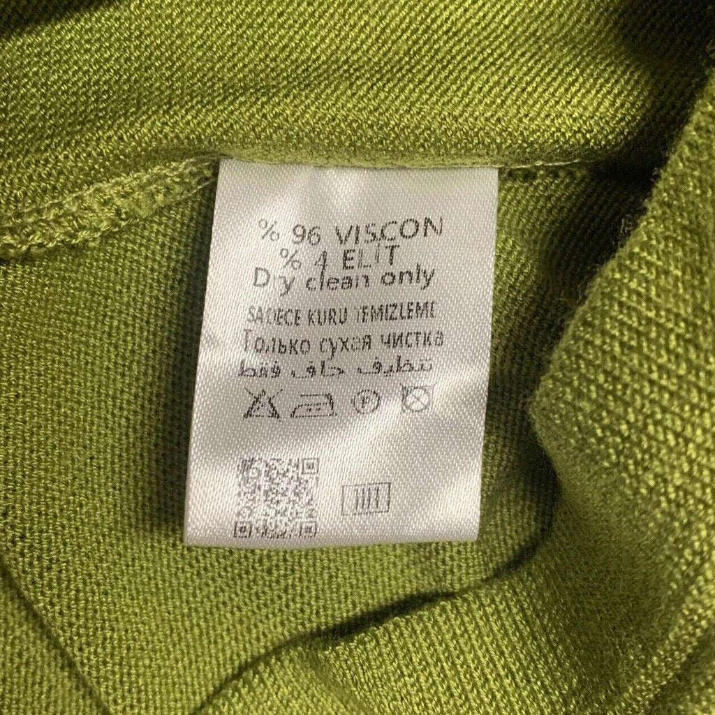 Of White Women’s Size 38 Lime Green  Half Sleeve Mock Neck Shirt Stretch Top