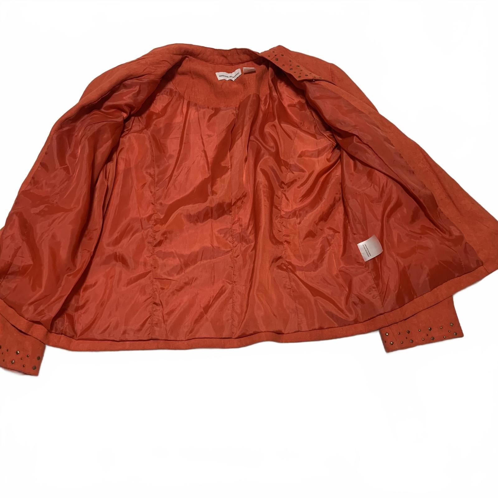 Alfred Dunner Women's 14 Suede Leather Jacket Orange