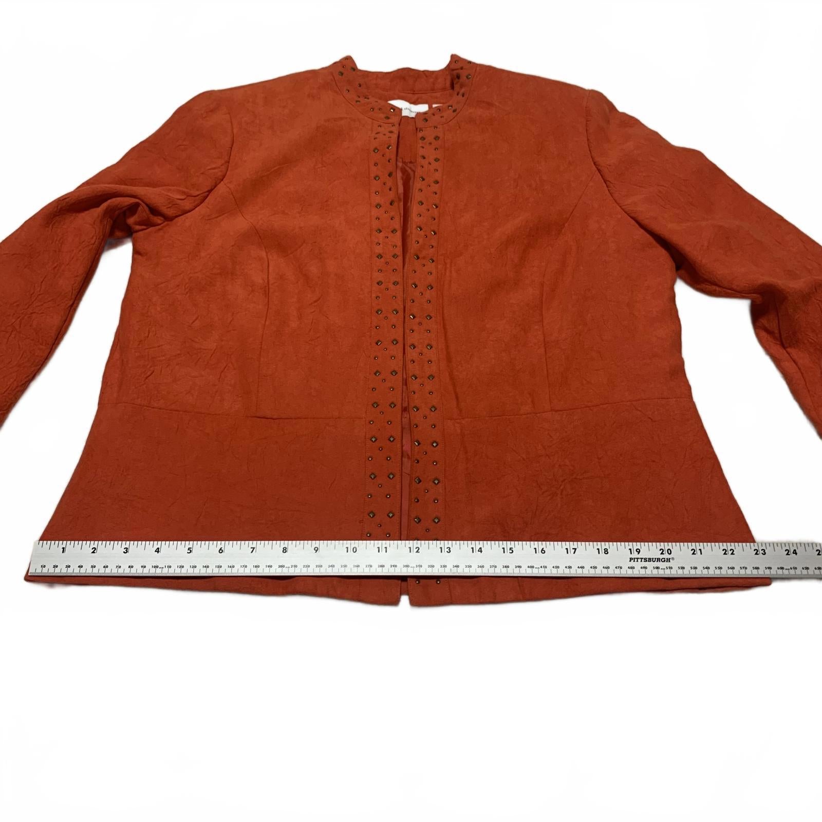 Alfred Dunner Women's 14 Suede Leather Jacket Orange