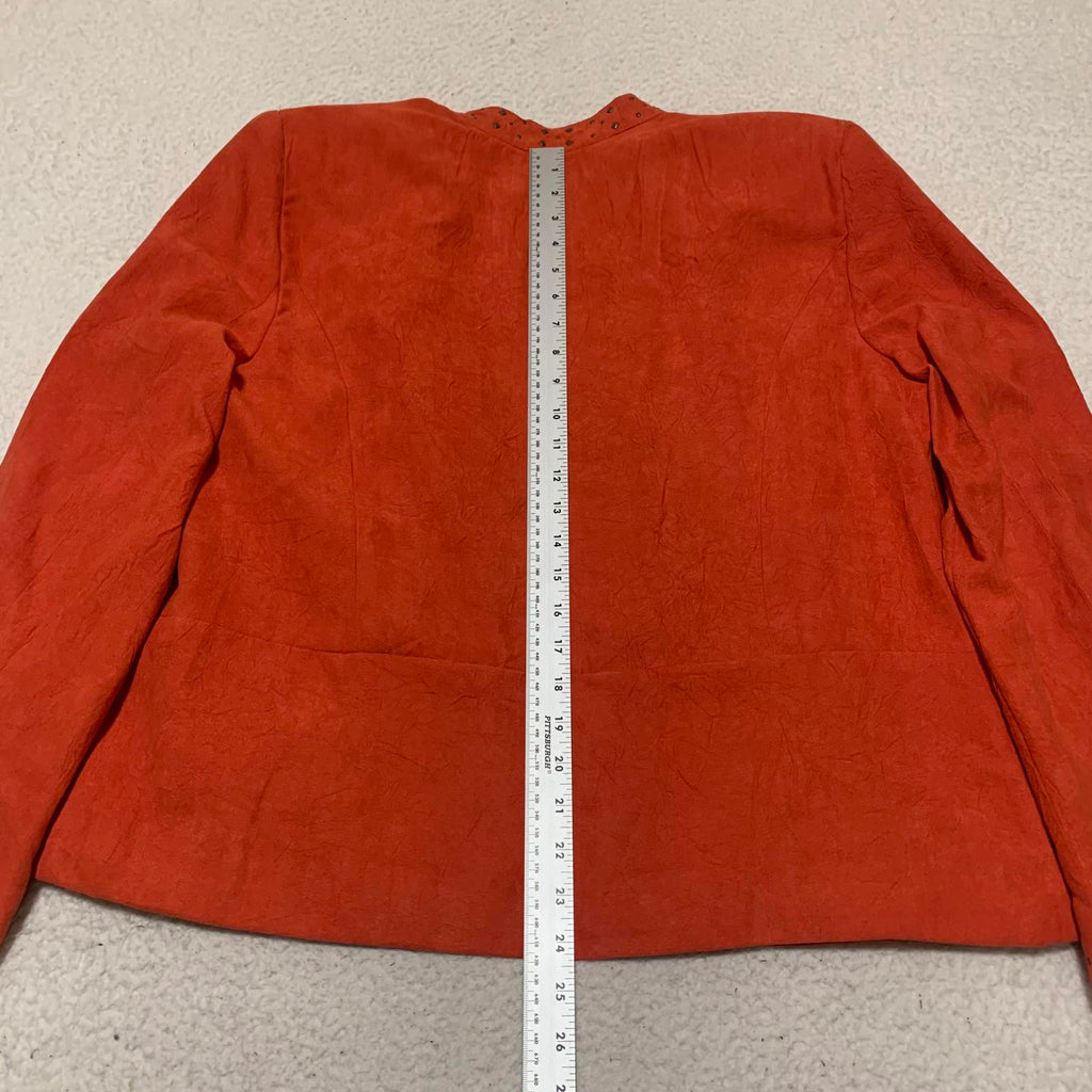 Alfred Dunner Women's 14 Suede Leather Jacket Orange