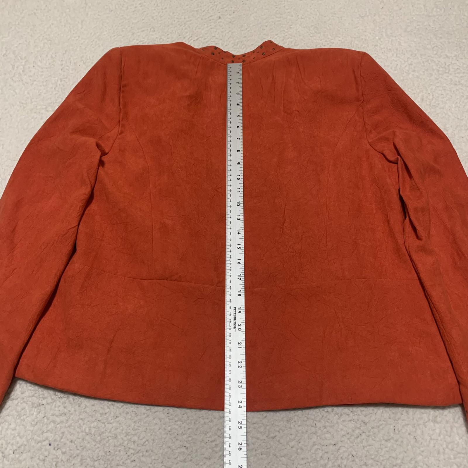 Alfred Dunner Women's 14 Suede Leather Jacket Orange