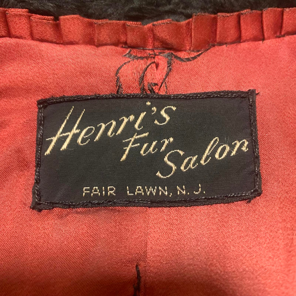 VTG Persian Lamb Mink Fur Coat Henri's Fur Salon NJ