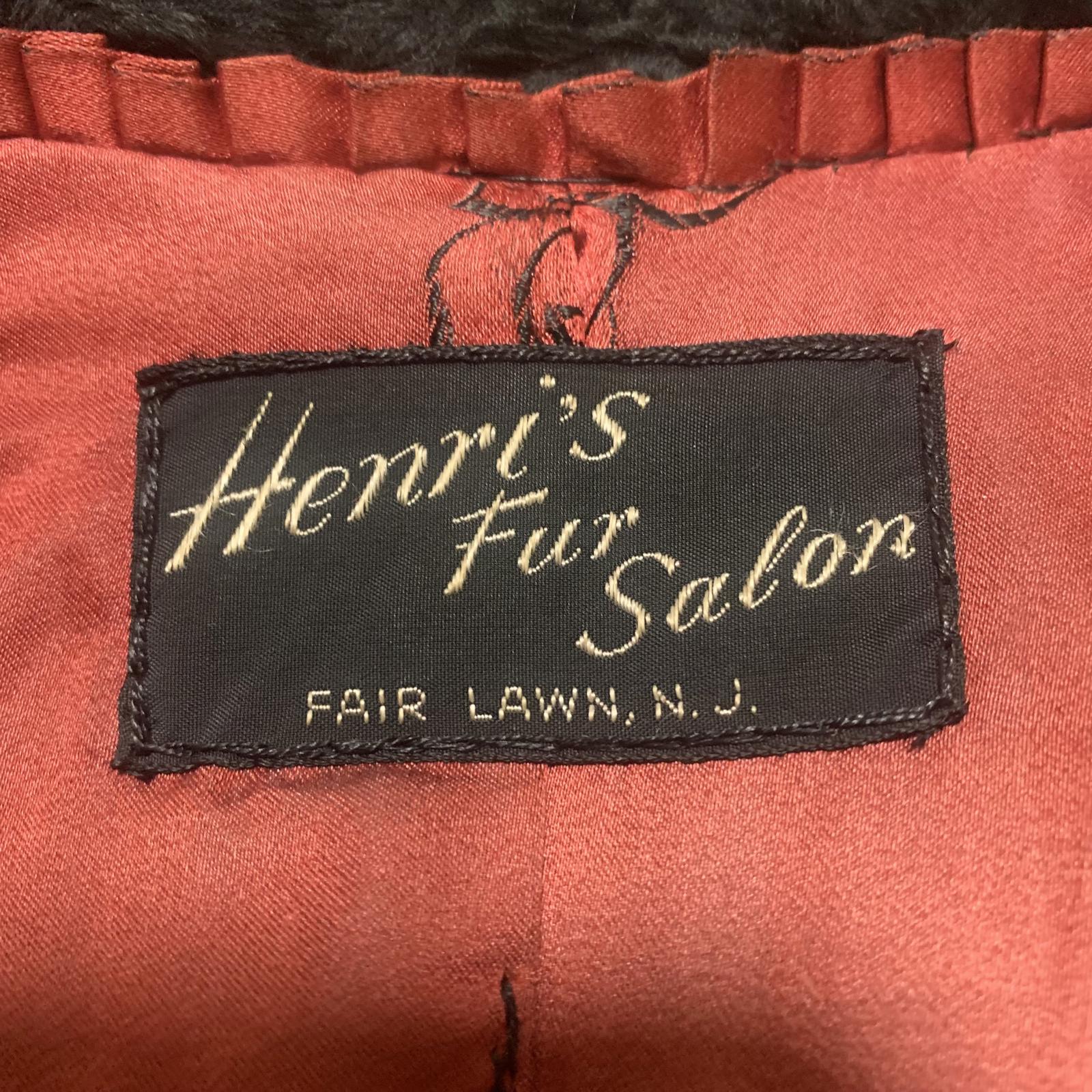 VTG Persian Lamb Mink Fur Coat Henri's Fur Salon NJ