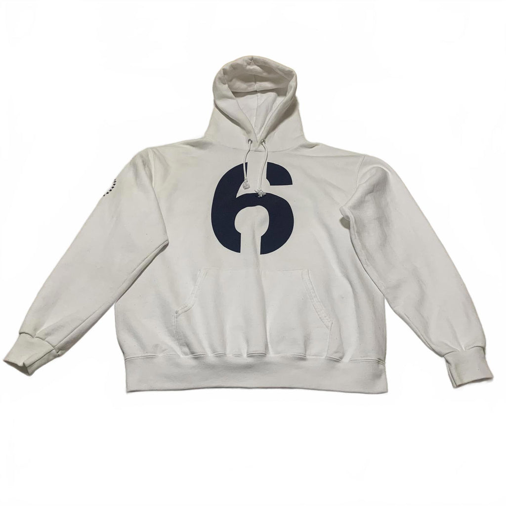 Champion Eco Authentic L White Hoodie Number 6 Print