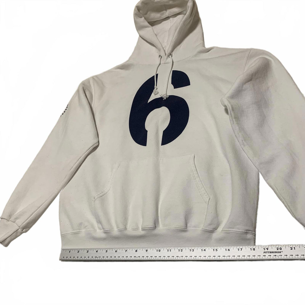 Champion Eco Authentic L White Hoodie Number 6 Print