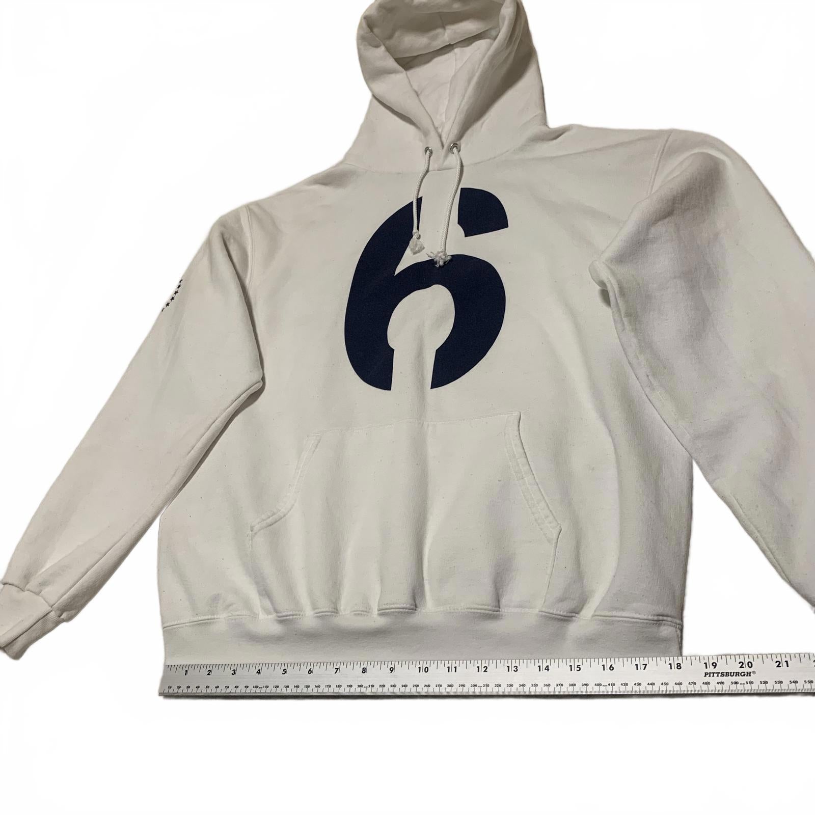 Champion Eco Authentic L White Hoodie Number 6 Print