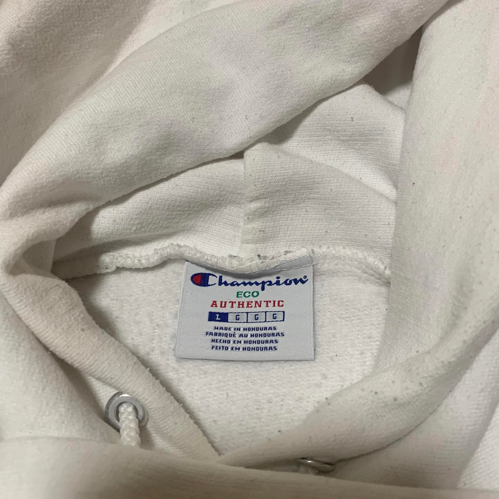 Champion Eco Authentic L White Hoodie Number 6 Print