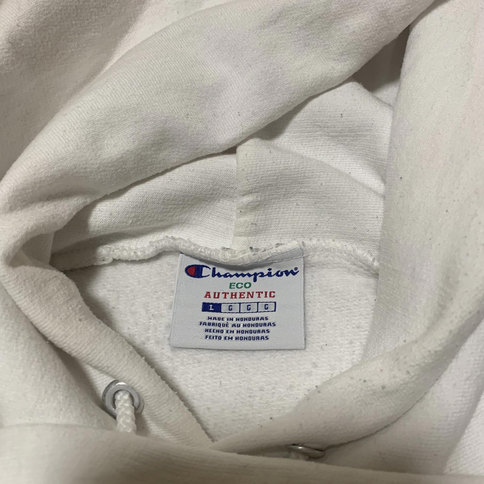 Champion Eco Authentic L White Hoodie Number 6 Print