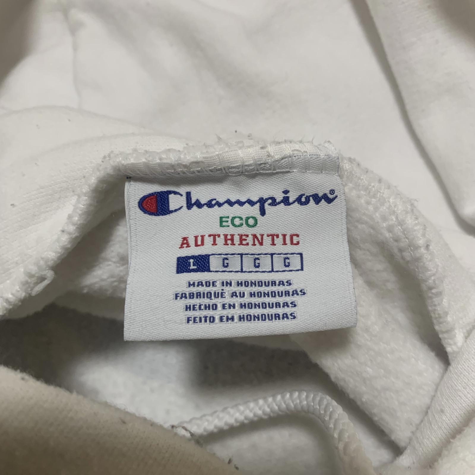 Champion Eco Authentic L White Hoodie Number 6 Print