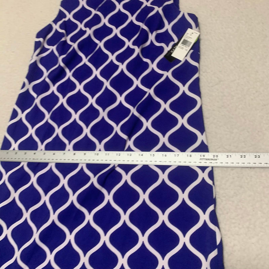 ALYX dress Women's Size 10 Royal Blue White Patterned Sleeveless Dress
