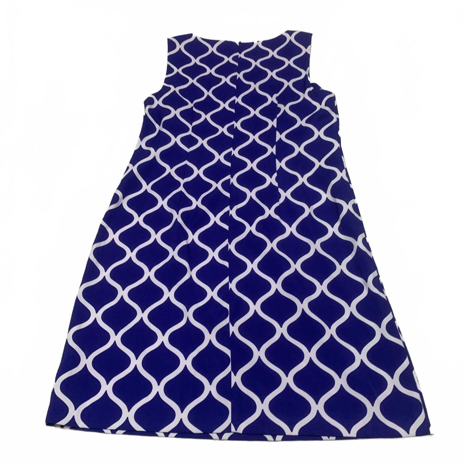 ALYX dress Women's Size 10 Royal Blue White Patterned Sleeveless Dress