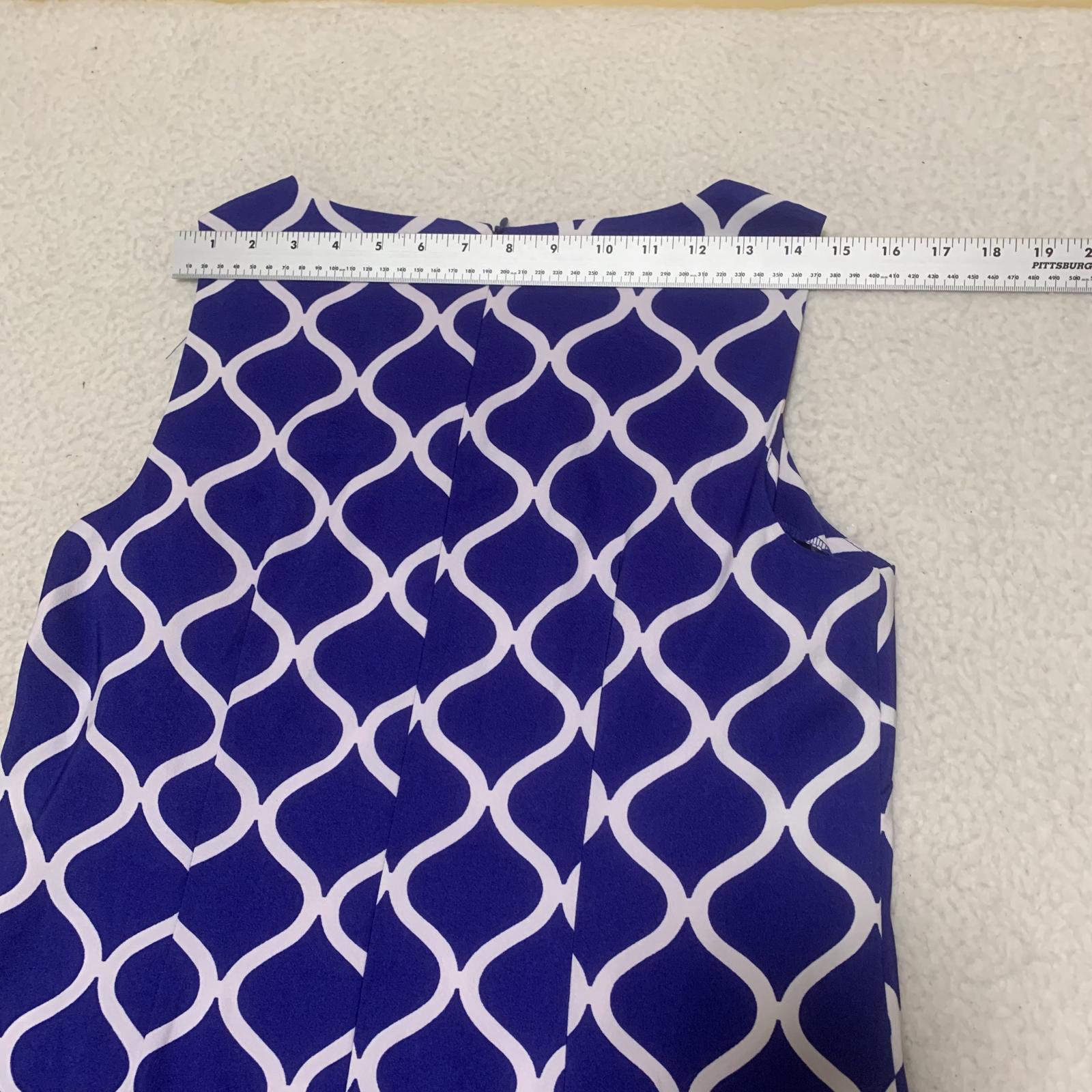 ALYX dress Women's Size 10 Royal Blue White Patterned Sleeveless Dress