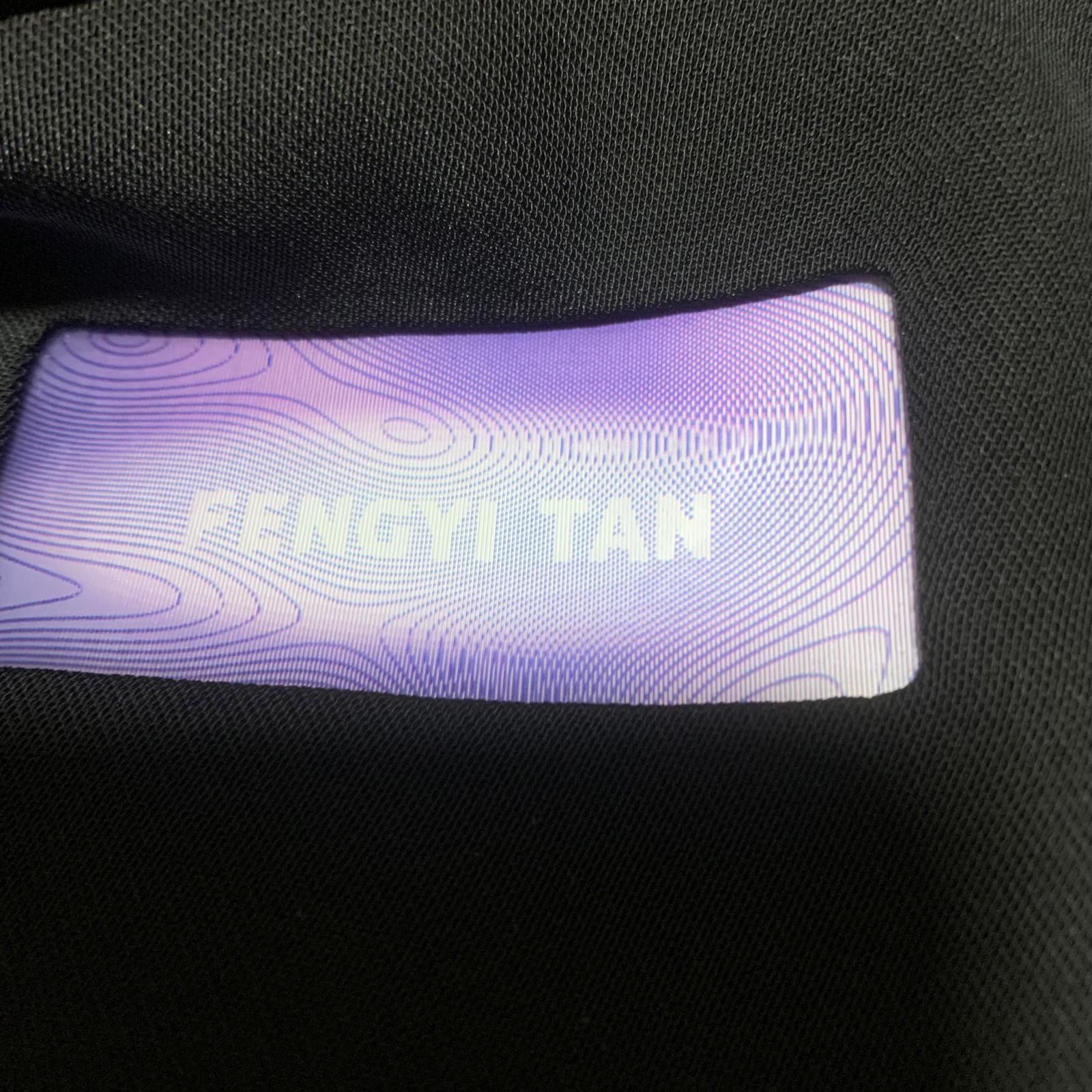 Fengyi Tan Women's M Black Blazer Blue Sheer Overlay