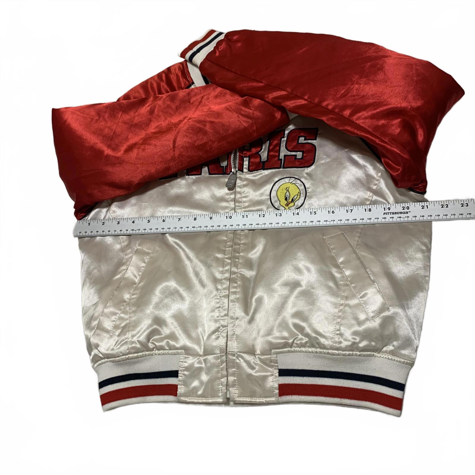 VTG Lot29 Tweety Paris Bomber Women's L Y2K Satin